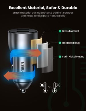 Cargador Carga Rápida De Auto Ugreen Usb Dual Qc 3.0 36w_4