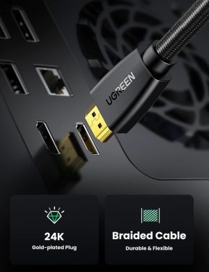 Cable Hdmi 2.0 Ugreen 4k 60hz Uhd Alta Velocidad 18 Gbps 2m_4