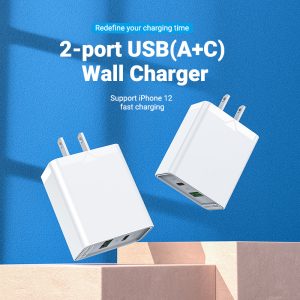 Cargador Dual 20W Carga Rápida Vention Usb A y C Compatible_1