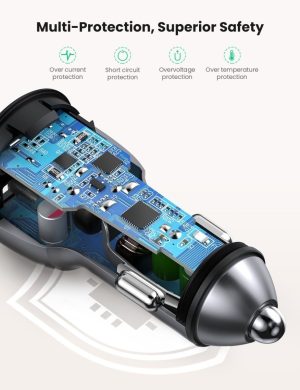Cargador Carga Rápida De Auto Ugreen Usb Dual Qc 3.0 36w_5