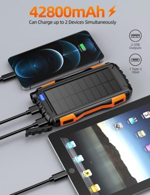Power Bank Solar 42800mah Portátil Uso Rudo Ip67 c/ Linterna_2