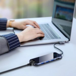 Hub Usb C 6 en 1 Baseus Hdmi 4k Rj45 3x Usb 3.0 60W Pd Usb C_4