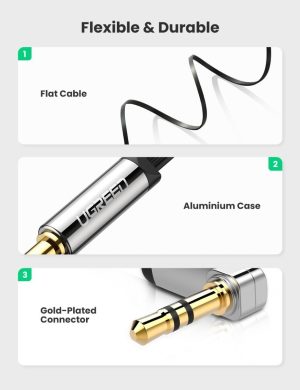 Cable Audio Aux Ugreen Jack 3.5mm 3.5mm Estereo Angulo Recto_4