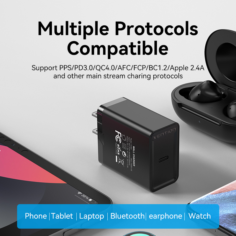 Cargador Carga Rápida 30W USB C Vention Para Samsung Iphone_5