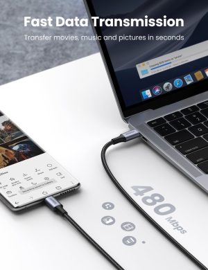 Ugreen Cable Usb C De Carga Rápida 5a 100 W Pd 480 Mbps 1m_3