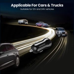 Cargador De Auto Ugreen Usb Dual Ultra Compacto De 24 W 4.8a_5