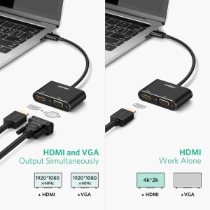 Adaptador Ugreen Usb C A Hdmi 4k + Vga Con Power Delivery_1