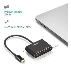 Adaptador Ugreen Usb C A Hdmi 4k + Vga Con Power Delivery_6