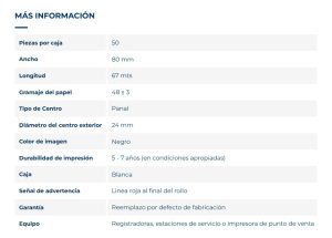 Roltec Rollo Térmico 80mm 67metros 48gr Caja 50pz Impresora_2