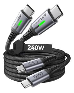 Cable Usb C 240w Turbo Carga Rápida Iniu 2m Para Mac Samsung_0