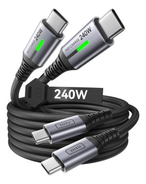 Cable Usb C 240w Turbo Carga Rápida Iniu 2m Para Mac Samsung_0