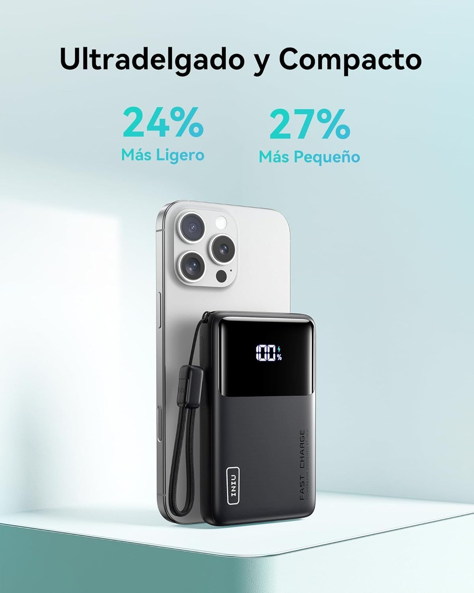 Power Bank Mini 10000mah 45w Carga Rápida Iniu 2 Usb C Usb A_2 Power Bank Mini 10000mah 45w Carga Rápida Iniu 2 Usb C Usb A_2